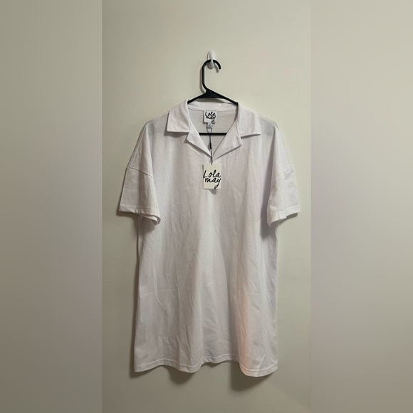ASOS Dresses & Skirts - NWT - ASOS - Lola May - Women’s Oversized Polo Dress - White - Size 8
